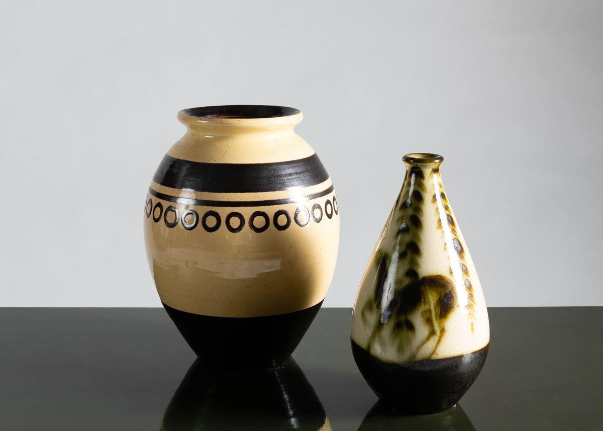 Primavera, Art Deco Vase aus glasierter Keramik, Frankreich, um 1930 (Französisch) im Angebot
