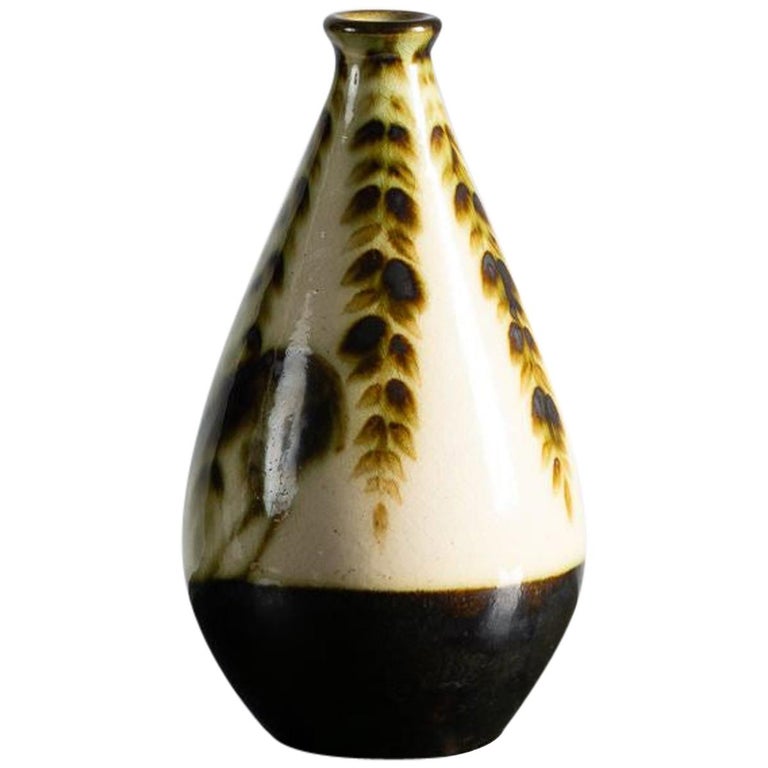 Primavera, Art Deco Glazed Ceramic Vase, France, circa 1930 For Sale