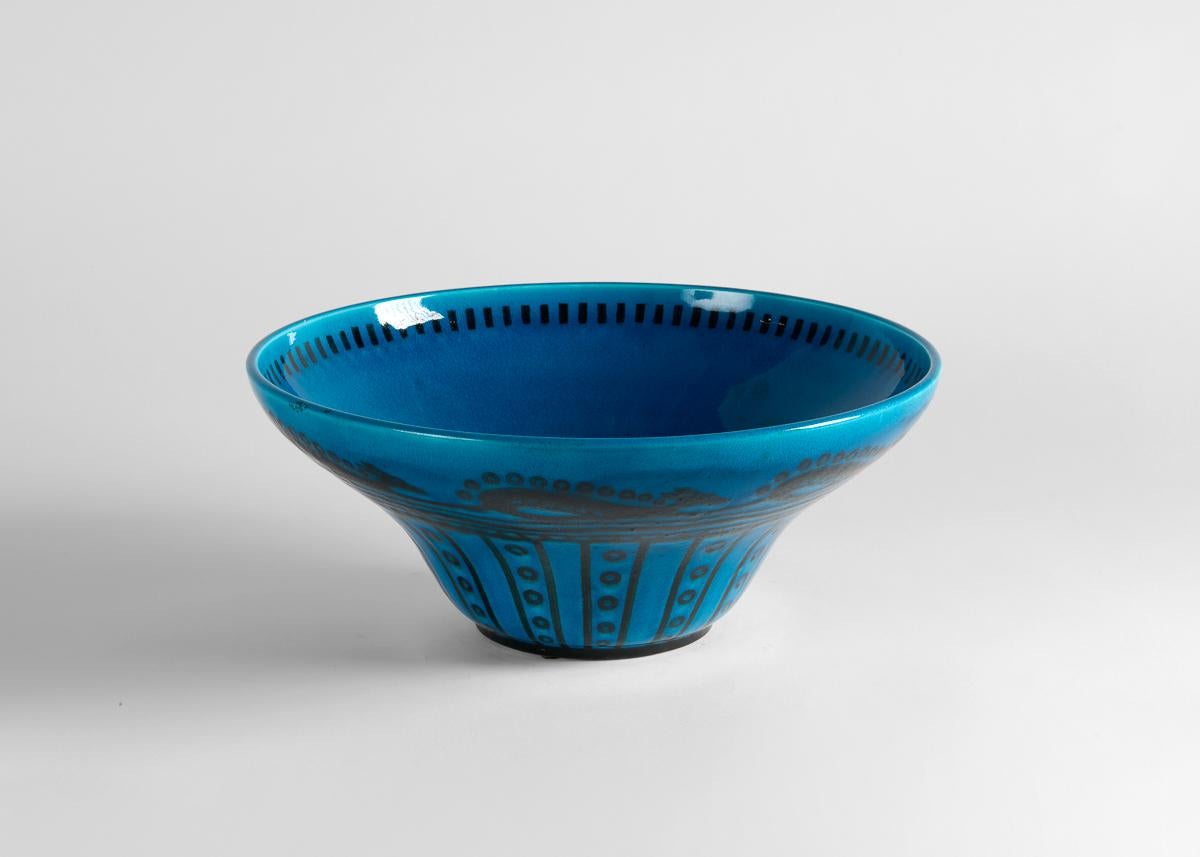 Art Déco Primavera & Faiencerie de Longwy, Grande ciotola blu, Francia, Circa 1922 in vendita