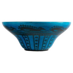 Primavera & Faiencerie de Longwy, grand bol bleu, France, vers 1922