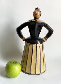 Primavera French Art Deco Figural Jar or Bottle Attributed to Colette Gueden