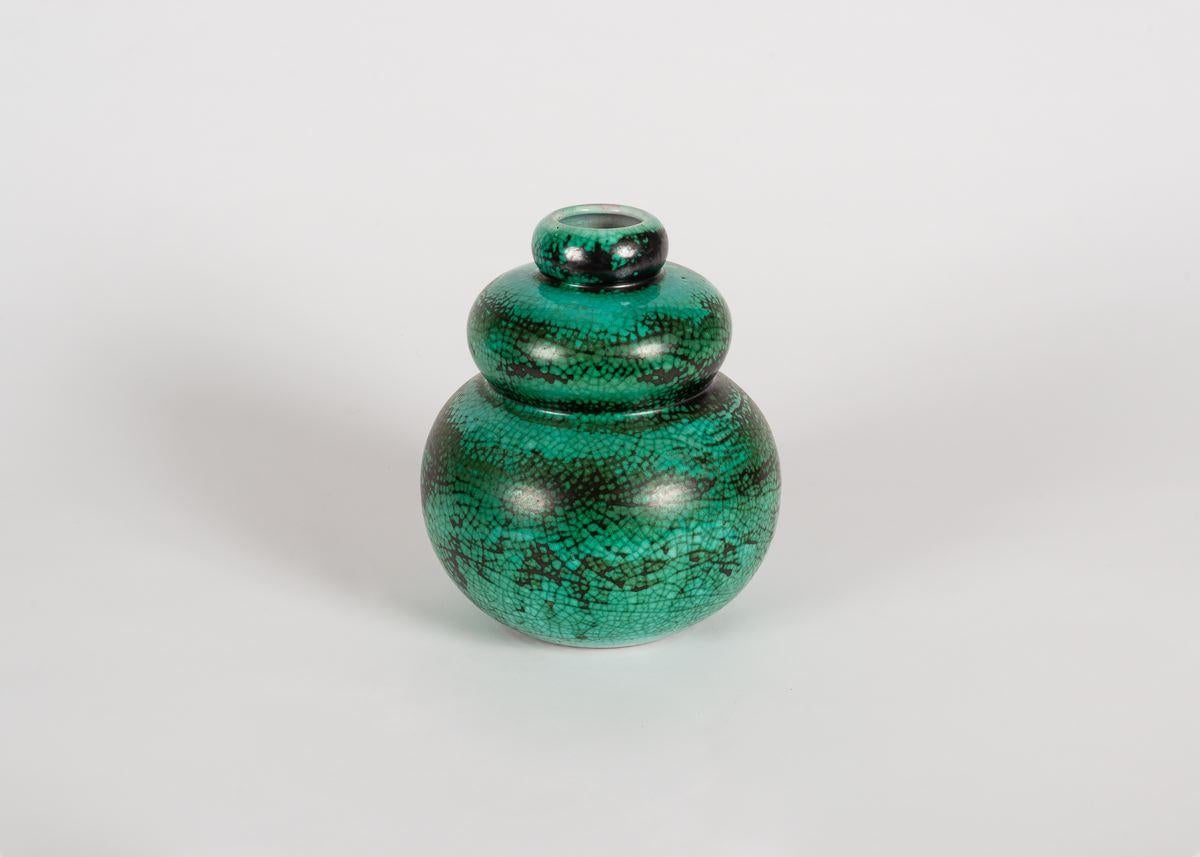 Glazed Primavera, Gourd-Shaped Art Deco Vase, France, Early 20th Century