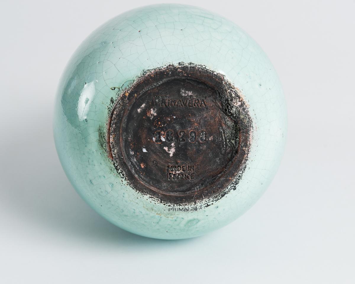 French Primavera, Green Gourd-Shaped Vase, France, circa Early 20th Century