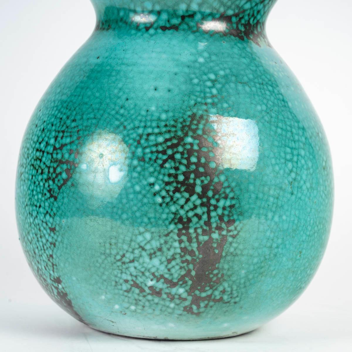Primavera, Importante vaso verde a forma di tripla zucca, Francia, circa 1926-1929 In condizioni buone in vendita a Saint-Ouen, FR