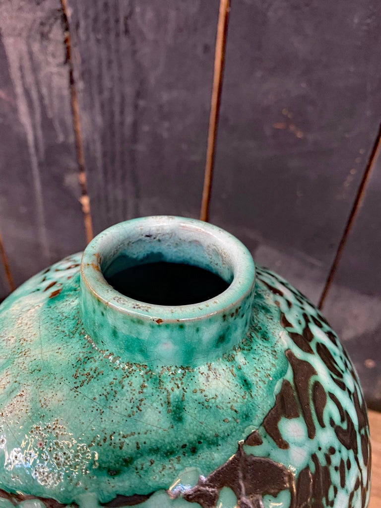 Primavera, Large Art Deco Ceramic Vase, Signed and Numbered For Sale at