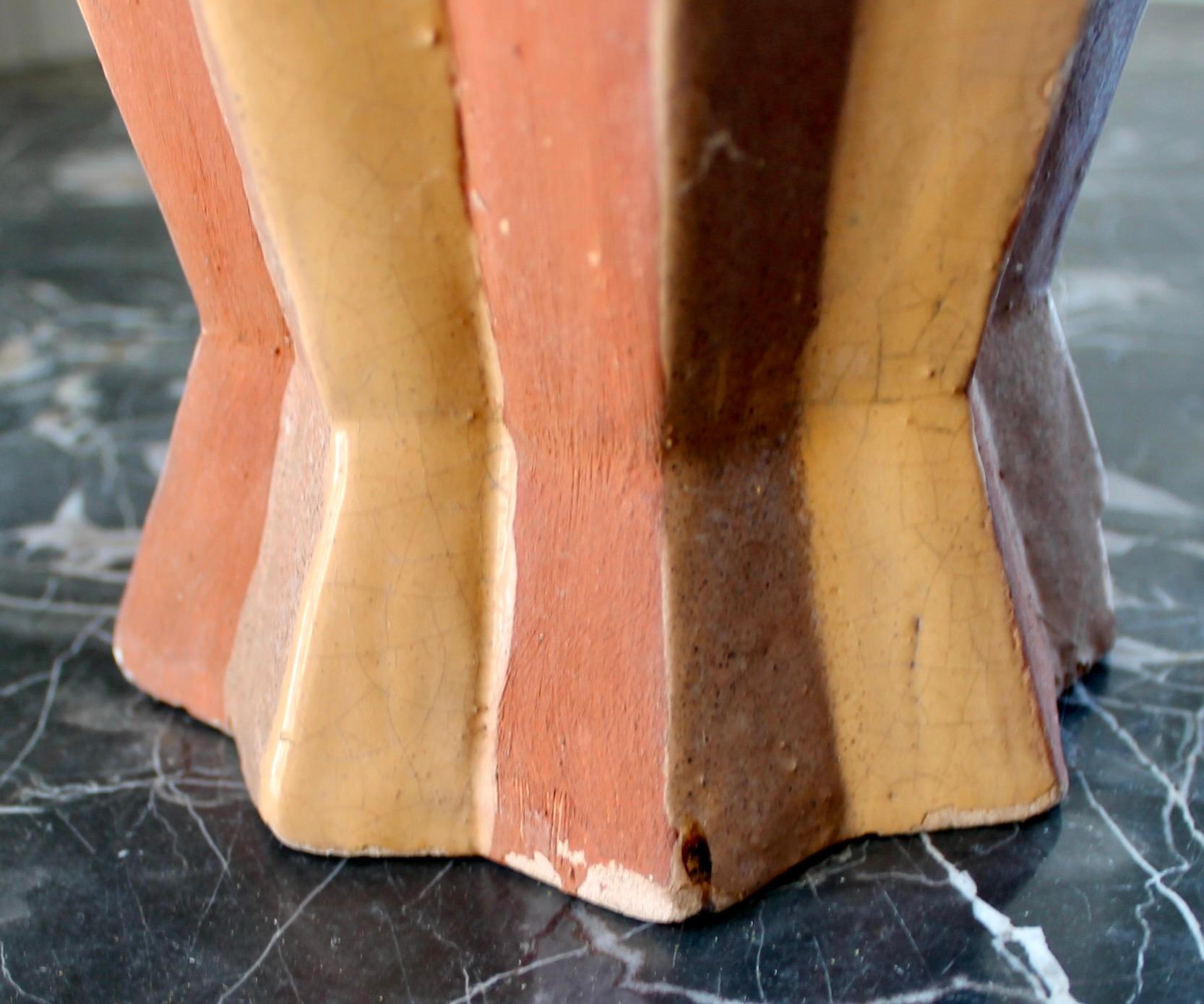 Vase Primavera Madeline Sougez en terre cuite peinte en vente 1