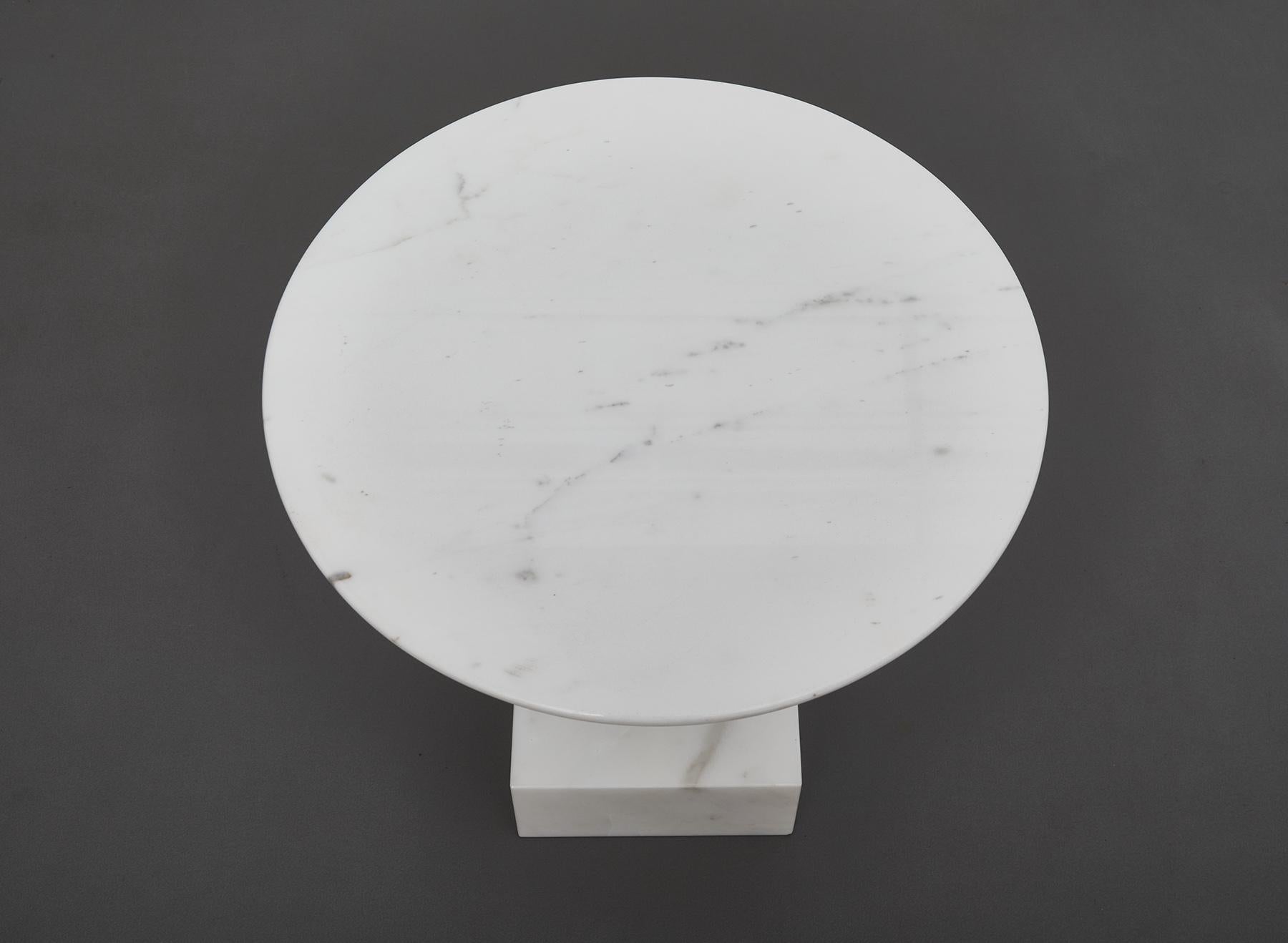 Carrara Marble Primavera Marble Side Table by Ettore Sottsass for Ultima Edizione, Italy, 1989