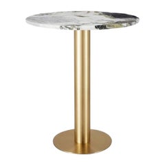 Primavera Marble Tube Chrome High Table