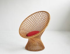 Butaca de ratán "Primavera" de F. Helg y F.Albini para Bonacina, Italia 1967