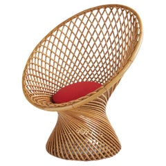 "Primavera" rattan lounge chair by F. Helg and F.Albini for Bonacina, Italy 1967