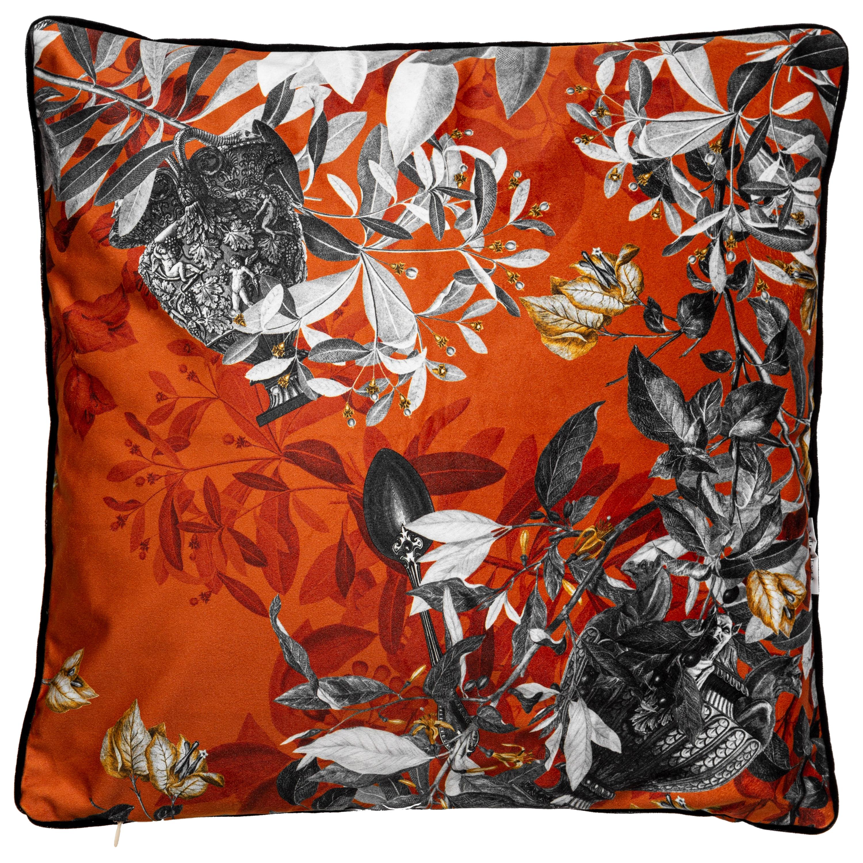 Primavera Romana, Contemporary Velvet Printed Pillow by Vito Nesta