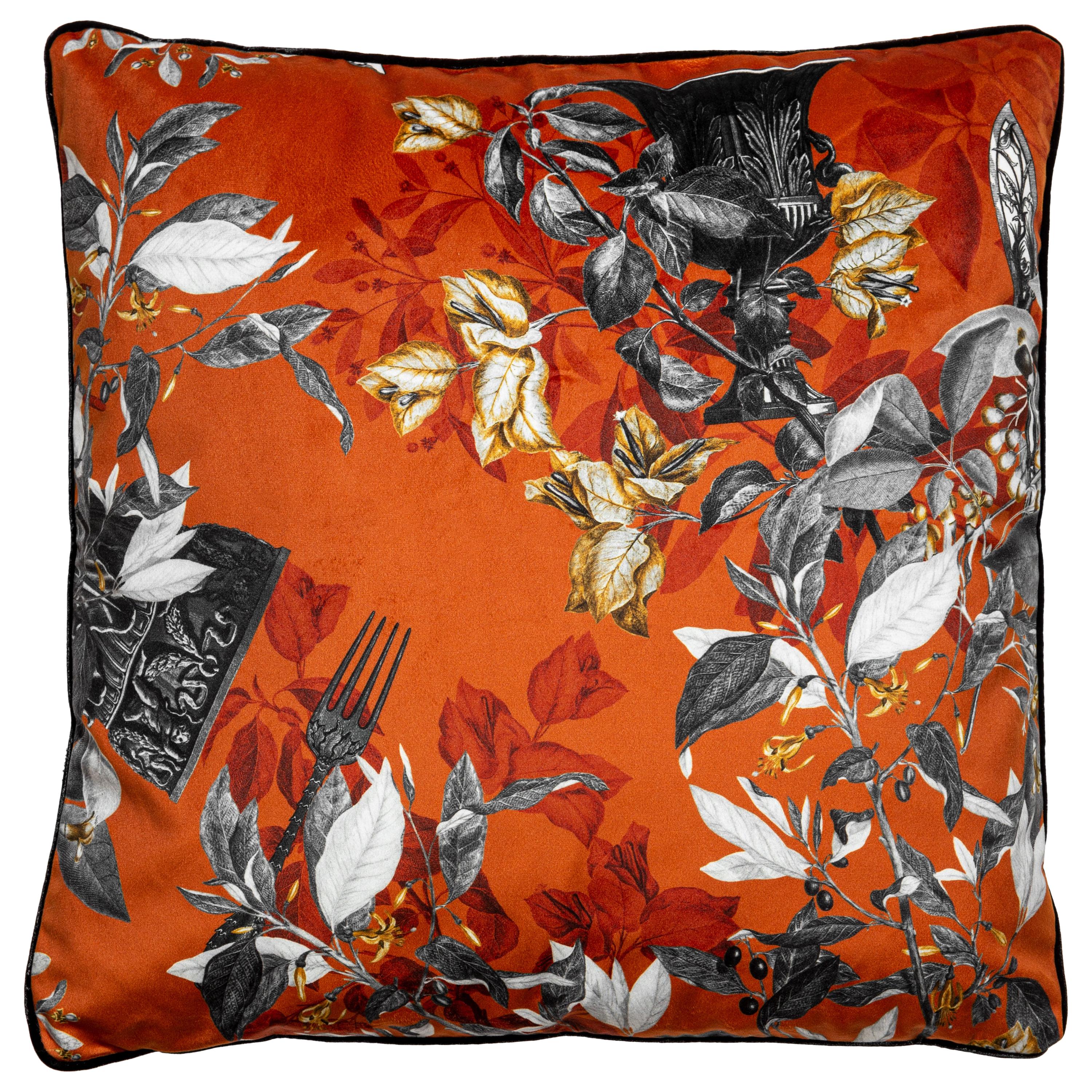 Primavera Romana, Contemporary Velvet Printed Pillow by Vito Nesta