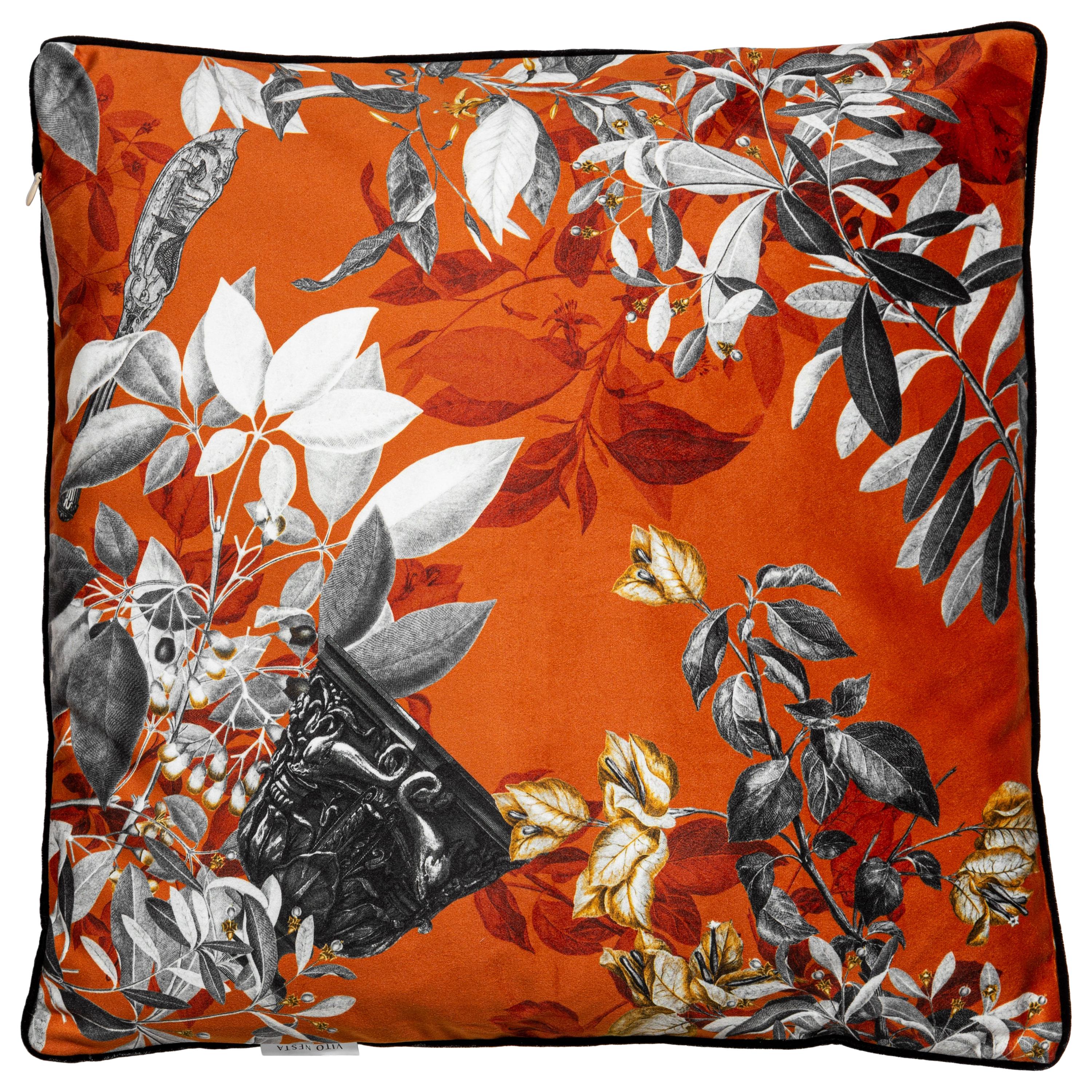 Primavera Romana, Contemporary Velvet Printed Pillow by Vito Nesta