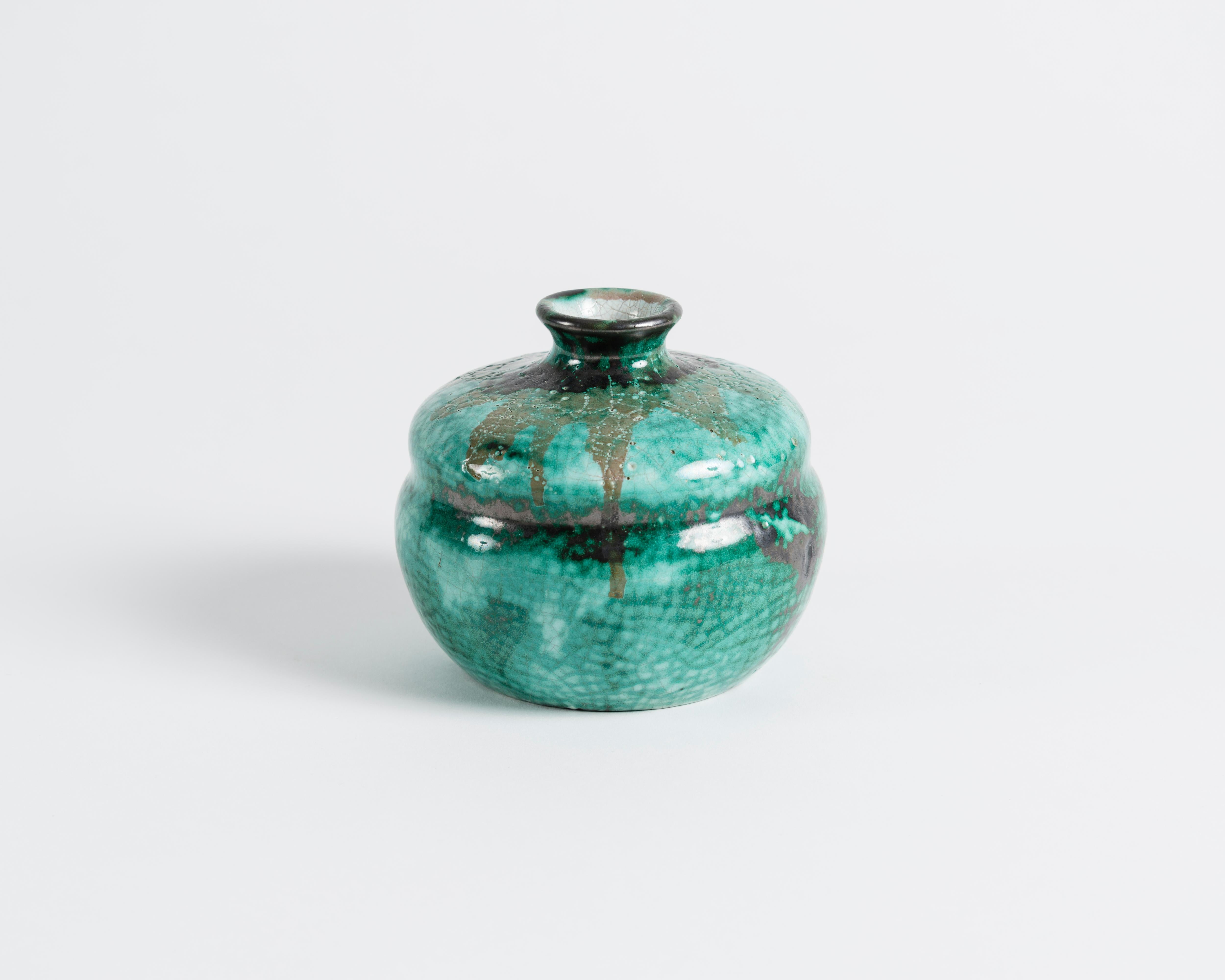 Glazed ceramic vase by French design house Primavera, early 20th century.
 