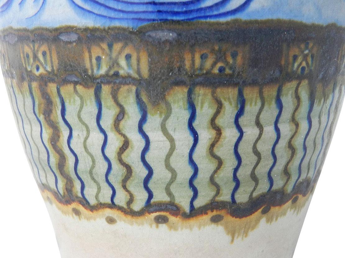 Faïence Vase Primavera, poterie d'art d'atelier Art déco