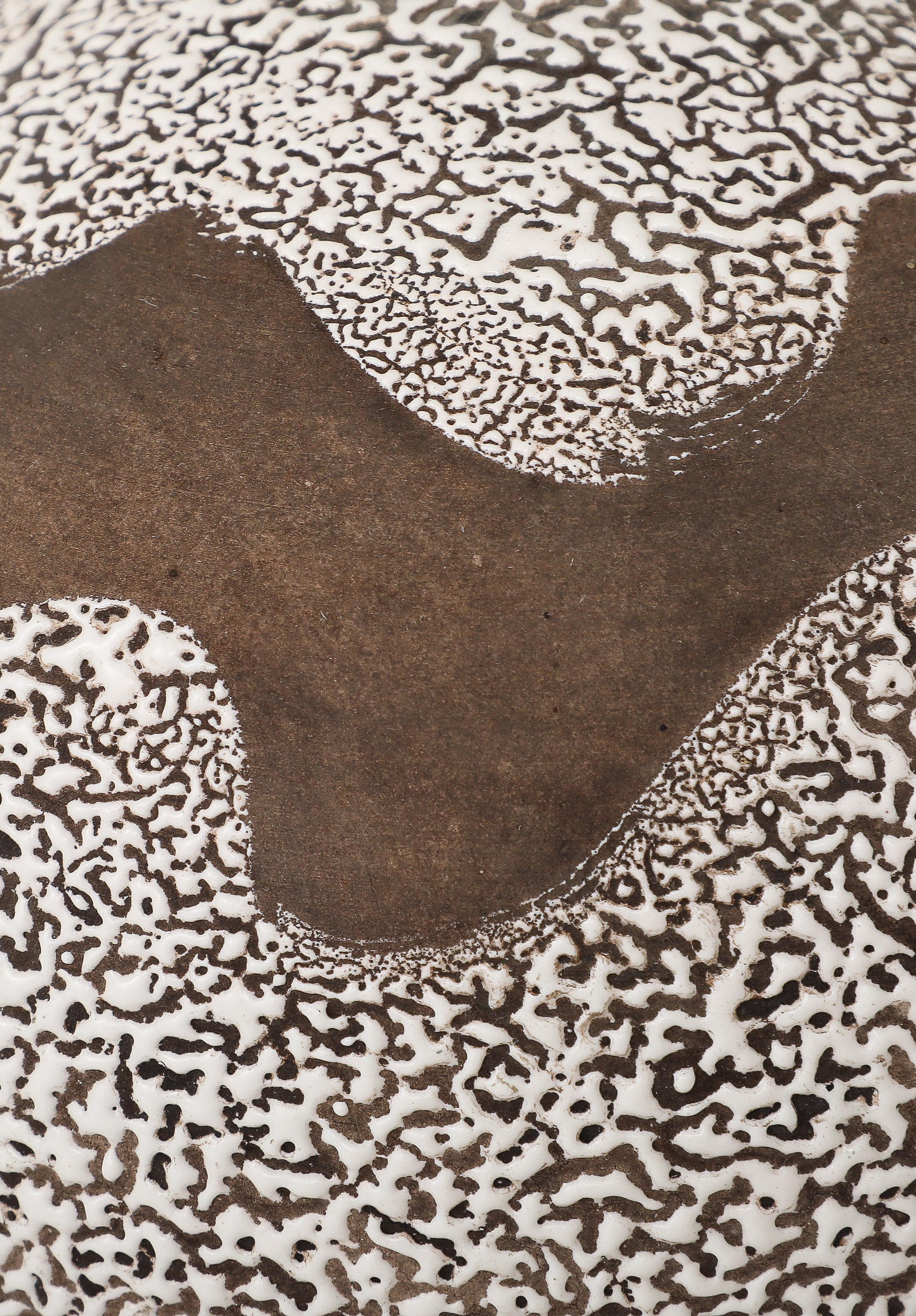 White & Brown Lamp Undulating Multi-textured Design, France, c. 1935 6
