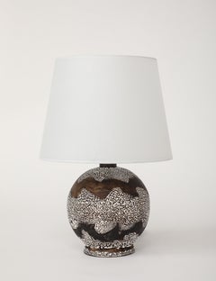 White & Brown Lamp Undulating Multi-textured Design, France, c. 1935
