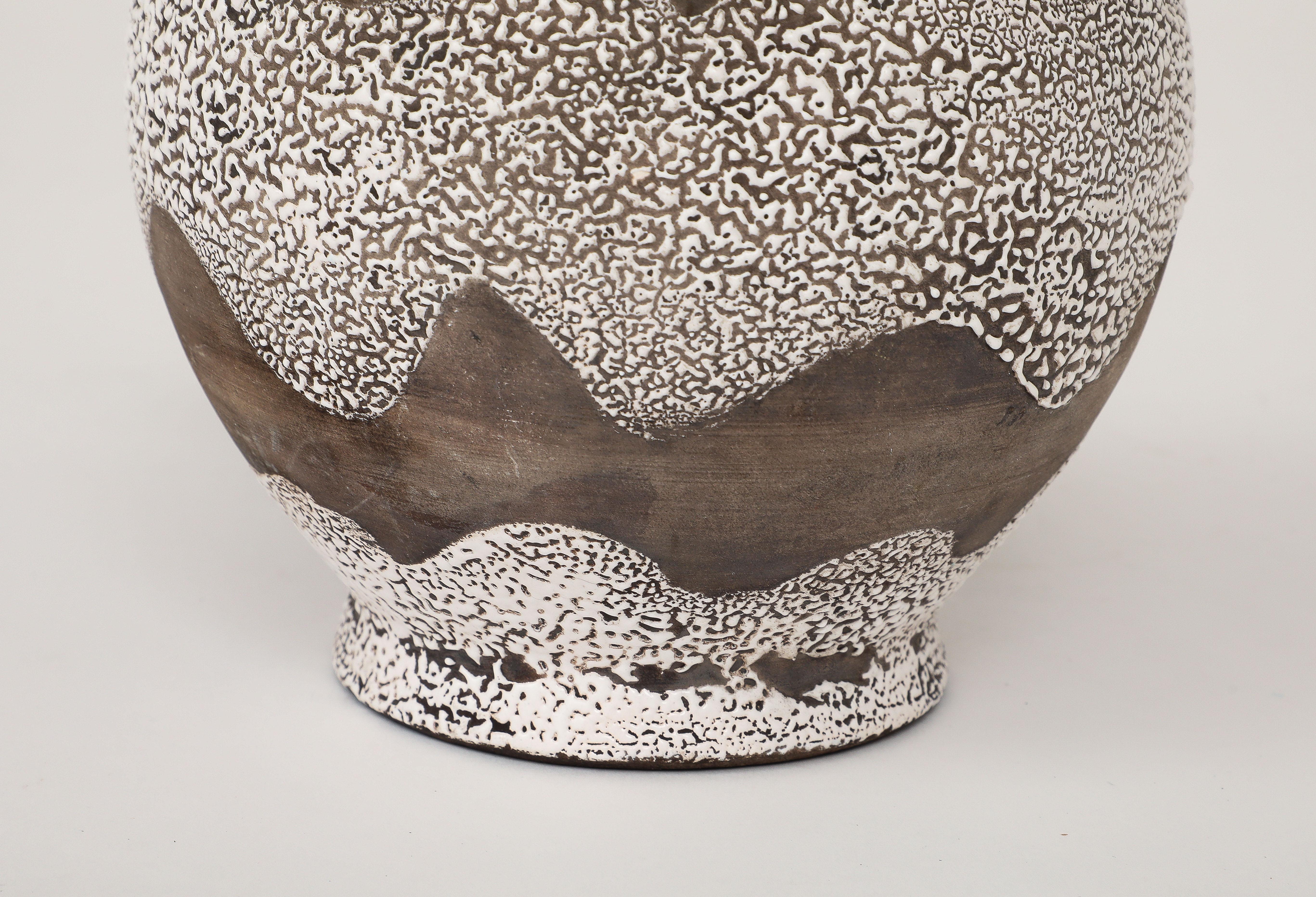 White & Brown Lamp Undulating Multi-textured Design, France, c. 1935 1