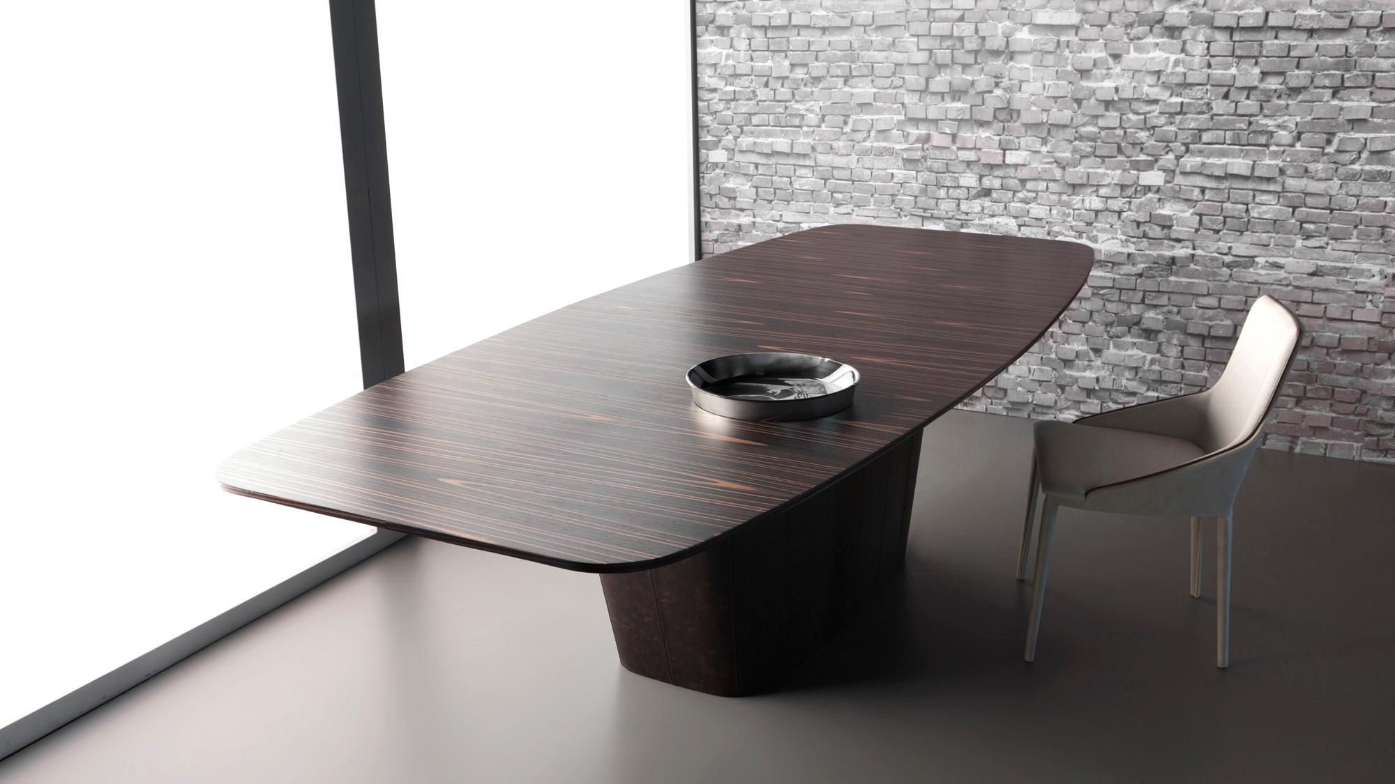 Prime Dining Table by Doimo Brasil
Dimensions: W 220 x D 120 x H 75 cm 
Materials: Base: Natural Leather, Top: Veneer. 

Also available in other dimensions. Please contact us.

With the intention of providing good taste and personality, Doimo