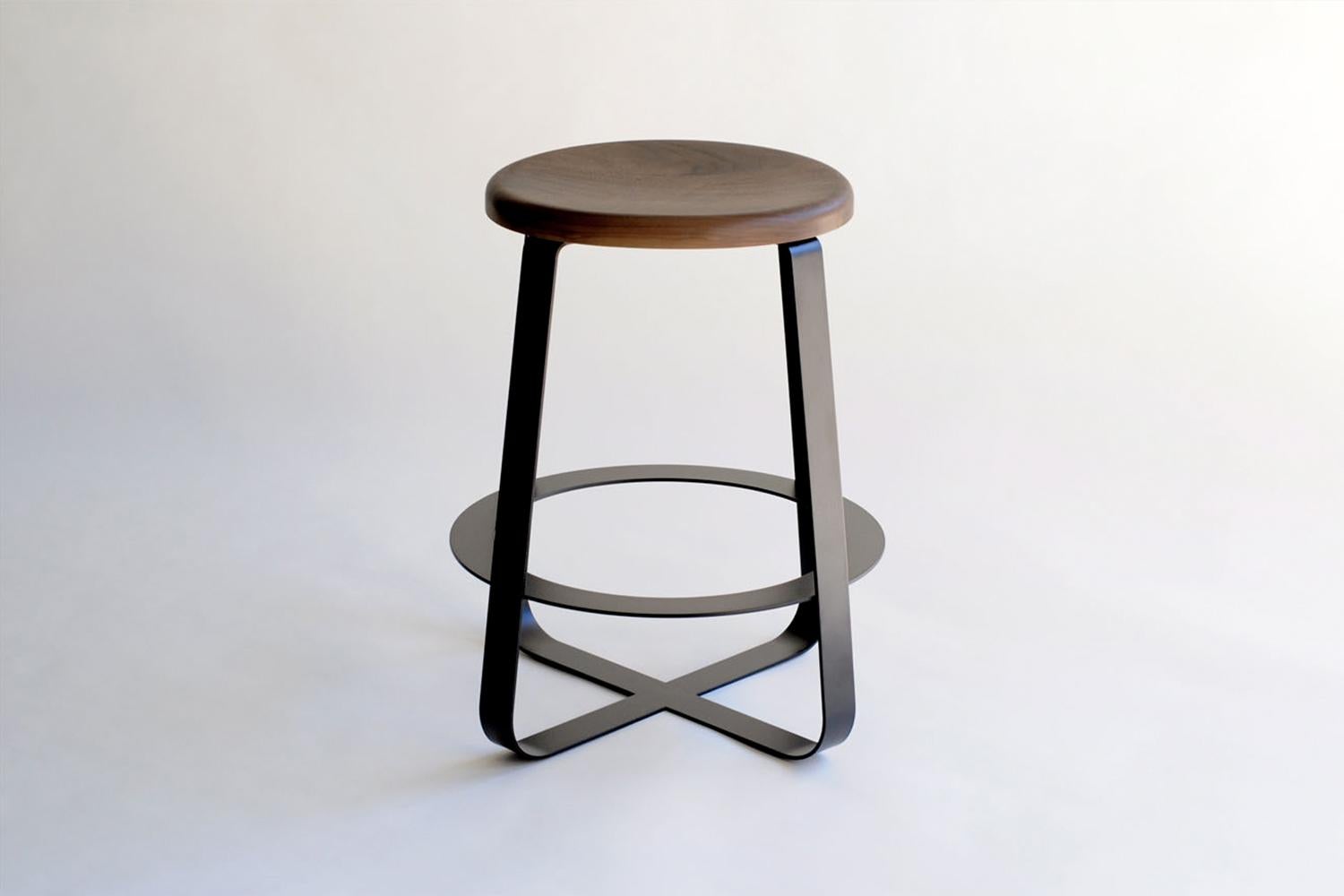 Modern Primi Counter Stool, Wood Top For Sale