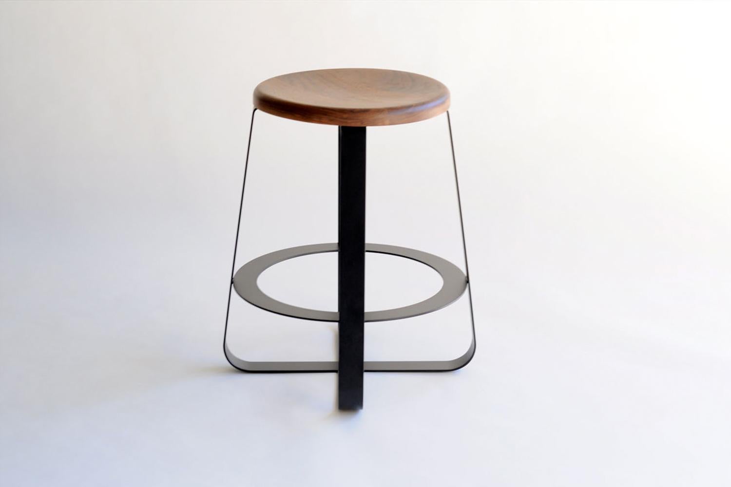 Powder-Coated Primi Counter Stool, Wood Top For Sale