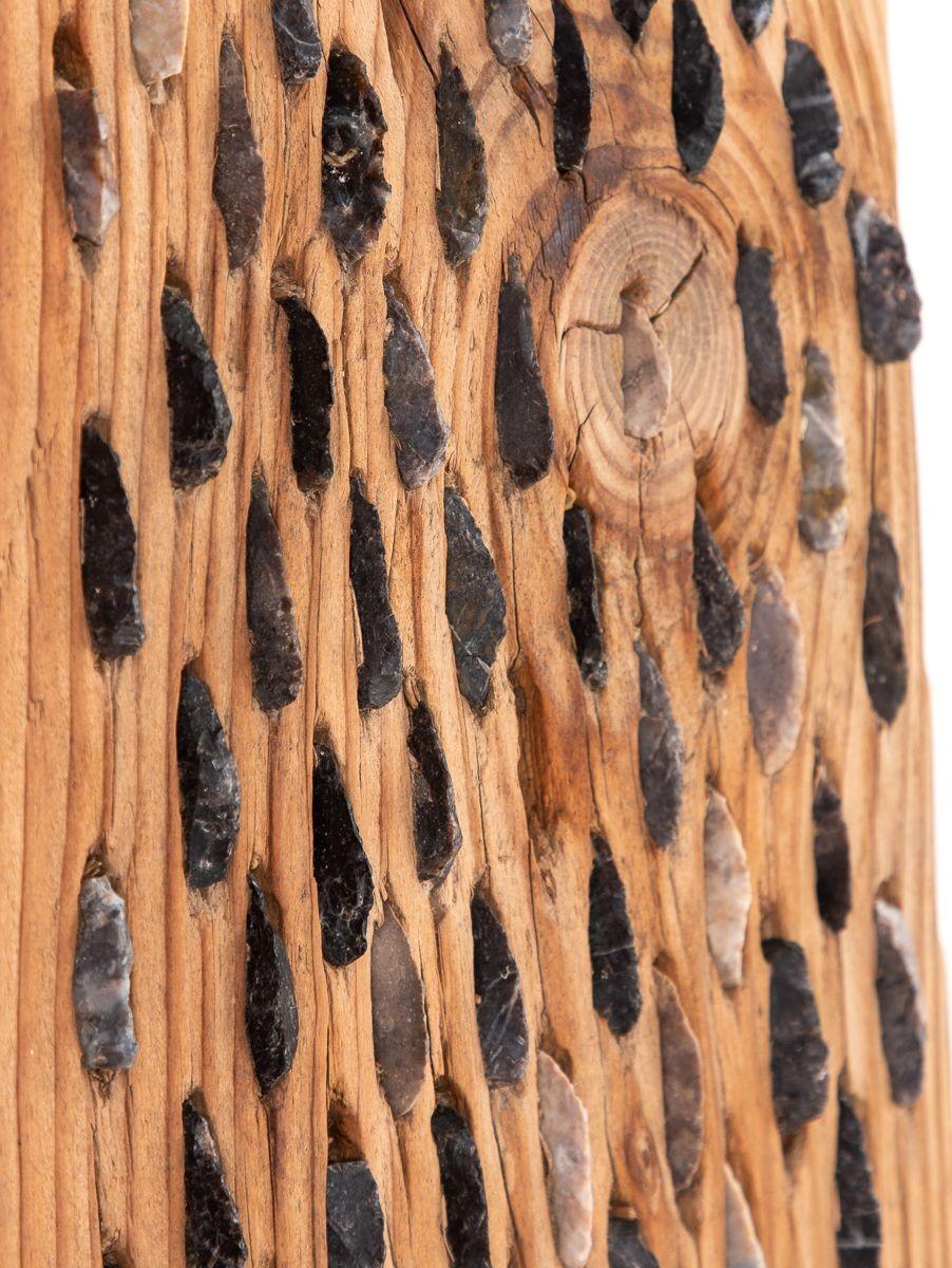 Primitave Wood and Stone Weizendrescher (20. Jahrhundert) im Angebot