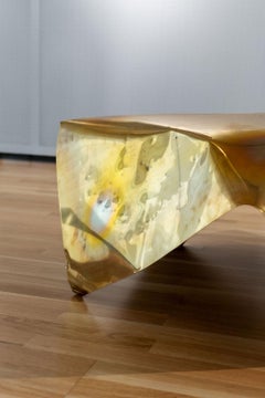 Primitif Brutalist Sculptural Table in Brass by Jean-Baptiste Van Den Heede
