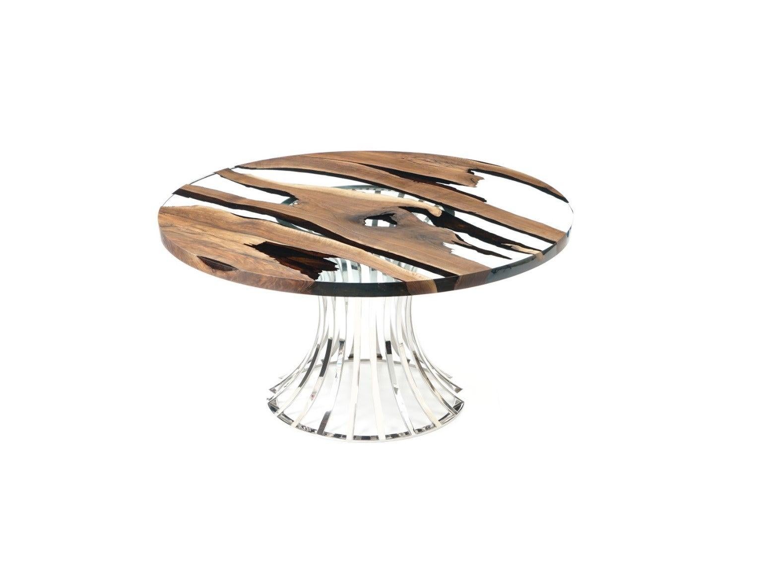 round epoxy dining table