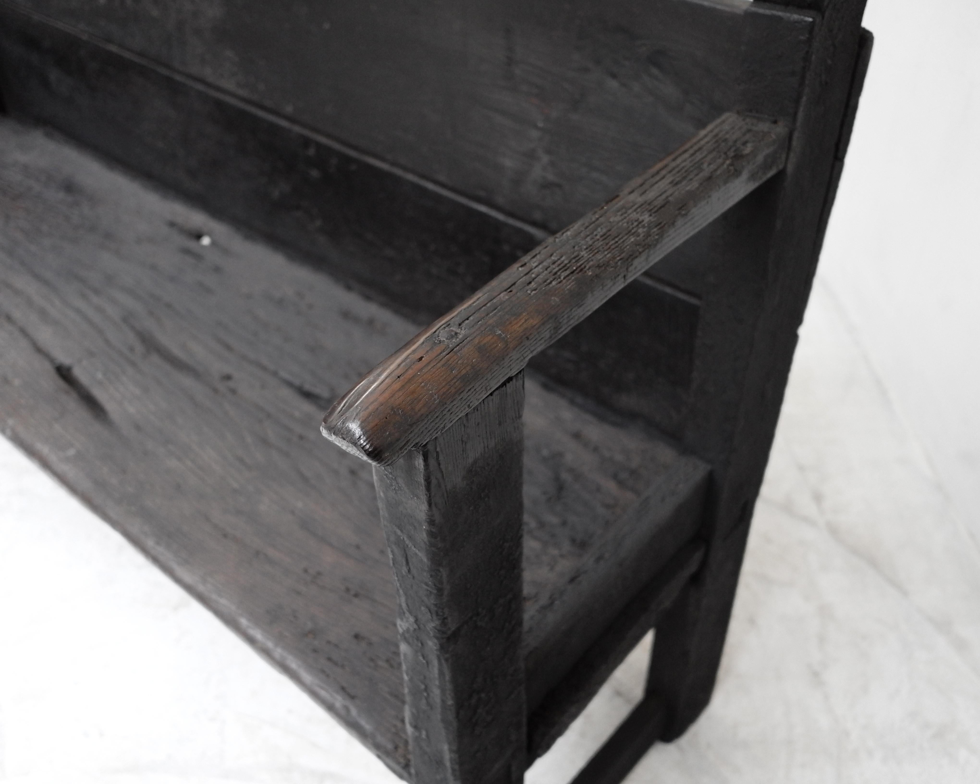 18th Century and Earlier Primitive 17th C. Chestnut Monastery Bench from Galicia Wabi Sabi