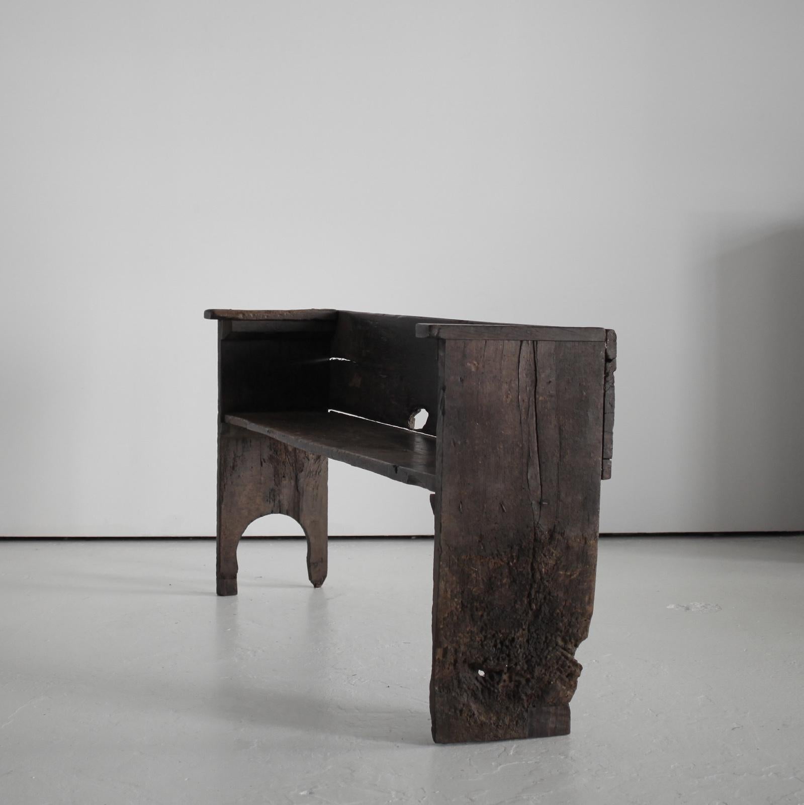 18th Century and Earlier Primitive 17Th C. Galician Bench Wabi Sabi For Sale