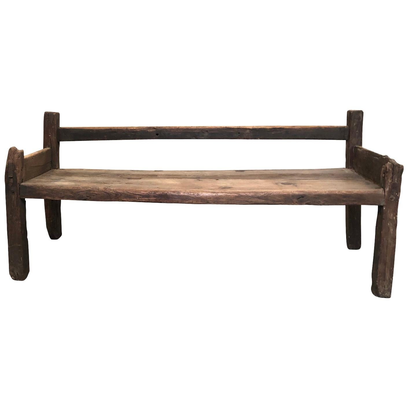 Primitive 17th Century Spanish Bench