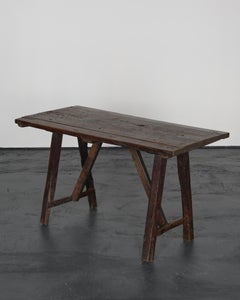 Primitive 18th C. Chestnut & Elm Portuguese Table/Desk Wabi Sabi