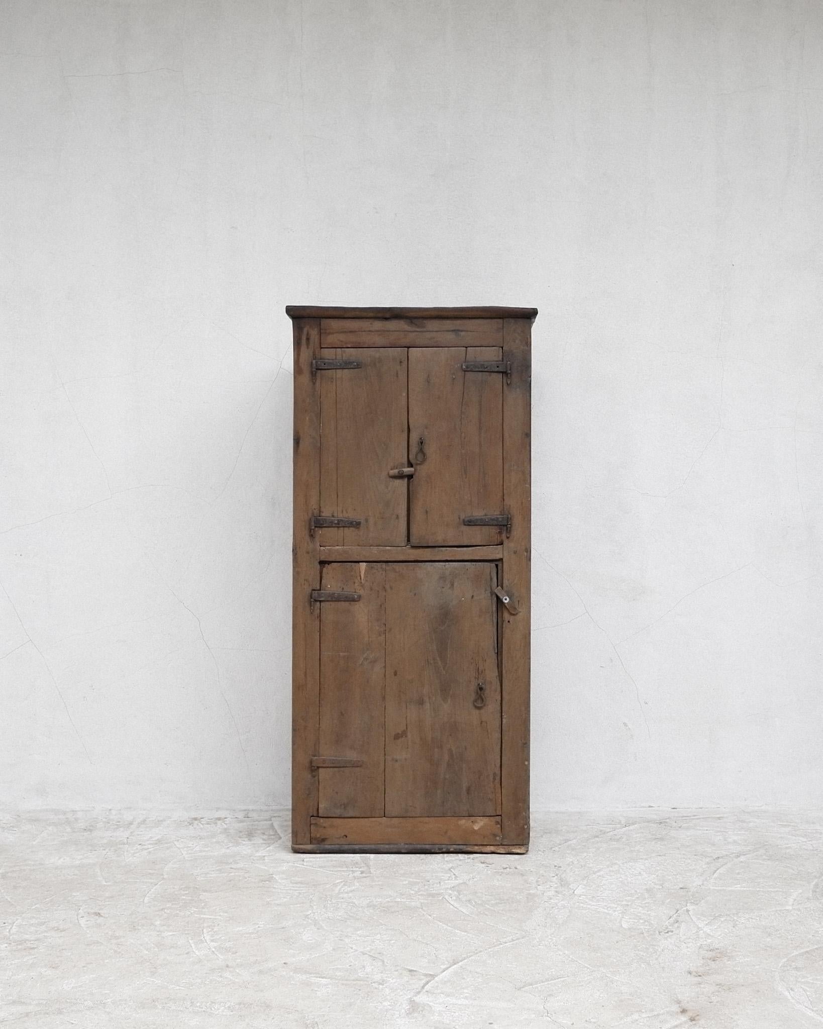 A good sized solid chestnut 18th C. Mountain cupboard.

Either Andorran or Catalan in origin.

Bleached-out & heavily patinated with age old repairs.

-

We offer free shipping to the USA/Canada through Fedex with this item.