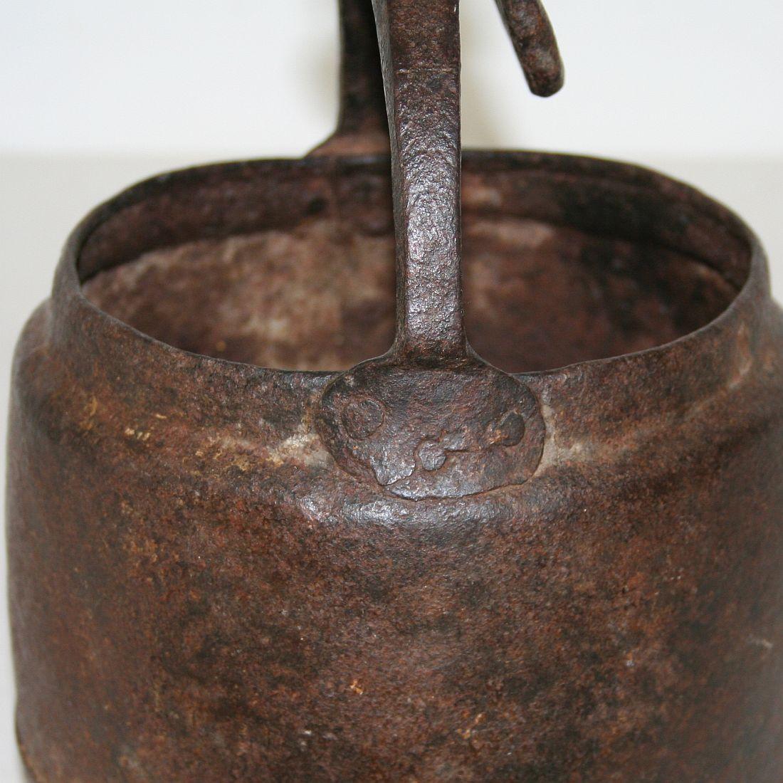 Primitive 18th Century Hand Forged Iron Cooking Pot 4