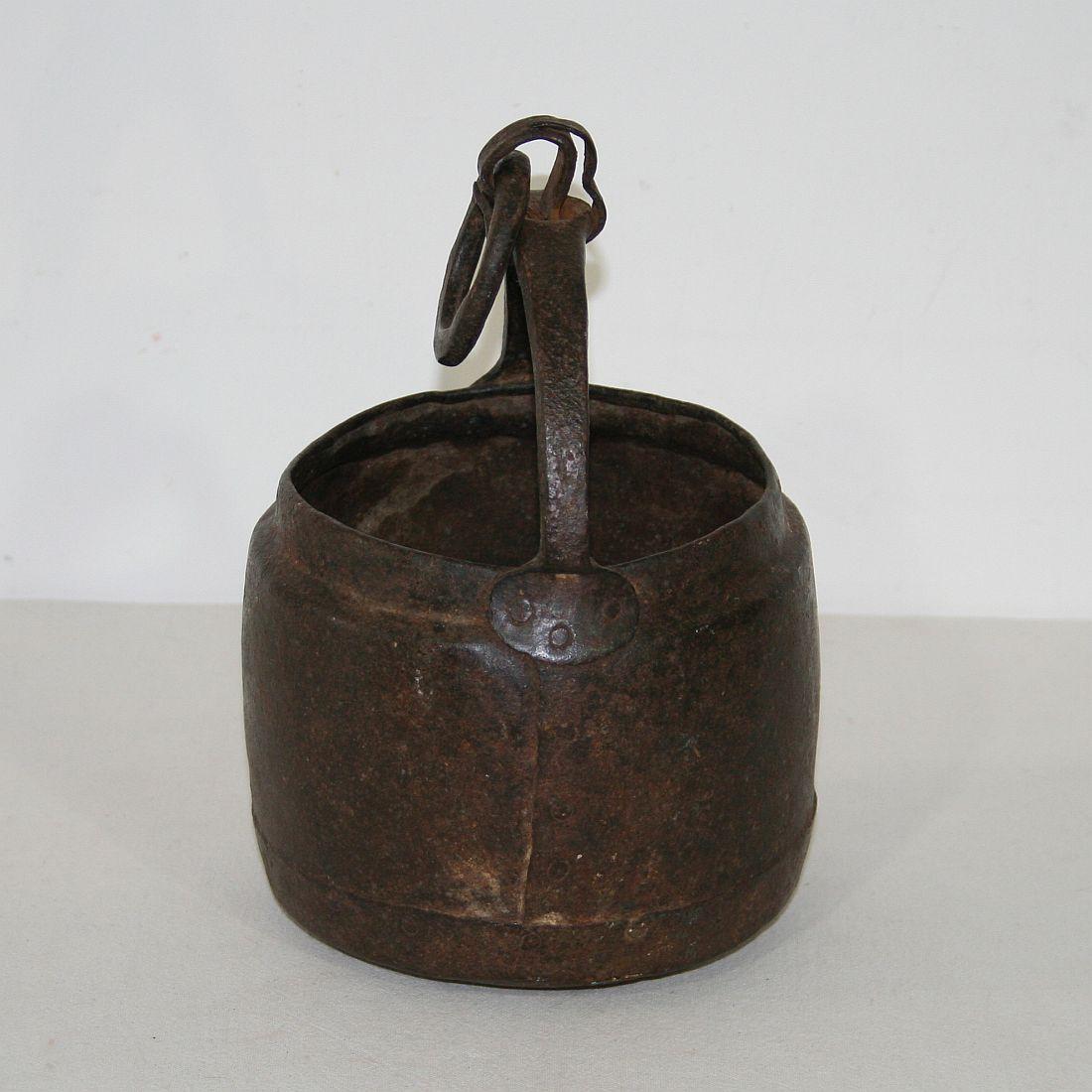 Folk Art Primitive 18th Century Hand Forged Iron Cooking Pot