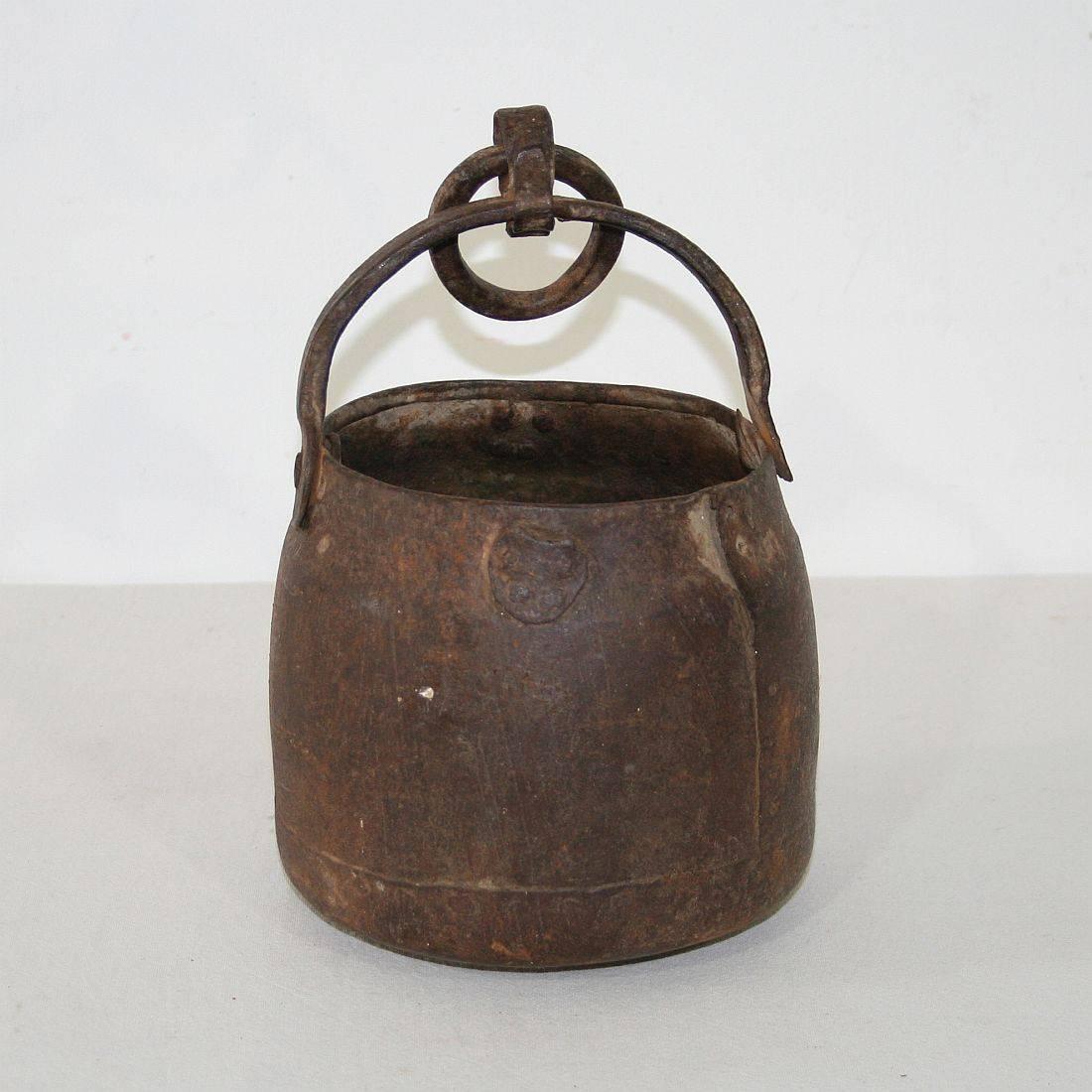 Indian Primitive 18th Century Hand-Forged Iron Cooking Pot