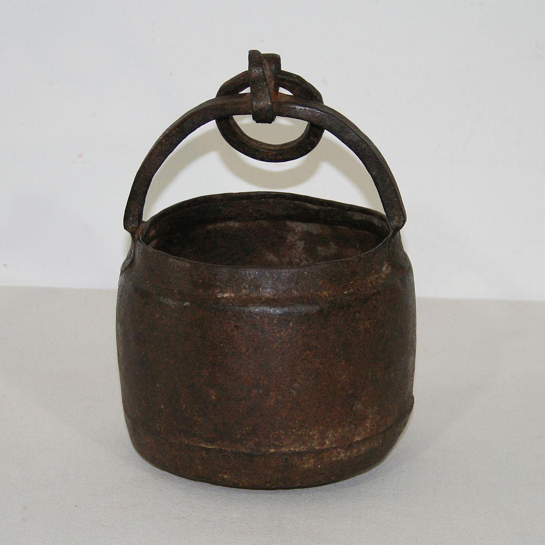 Indian Primitive 18th Century Hand Forged Iron Cooking Pot