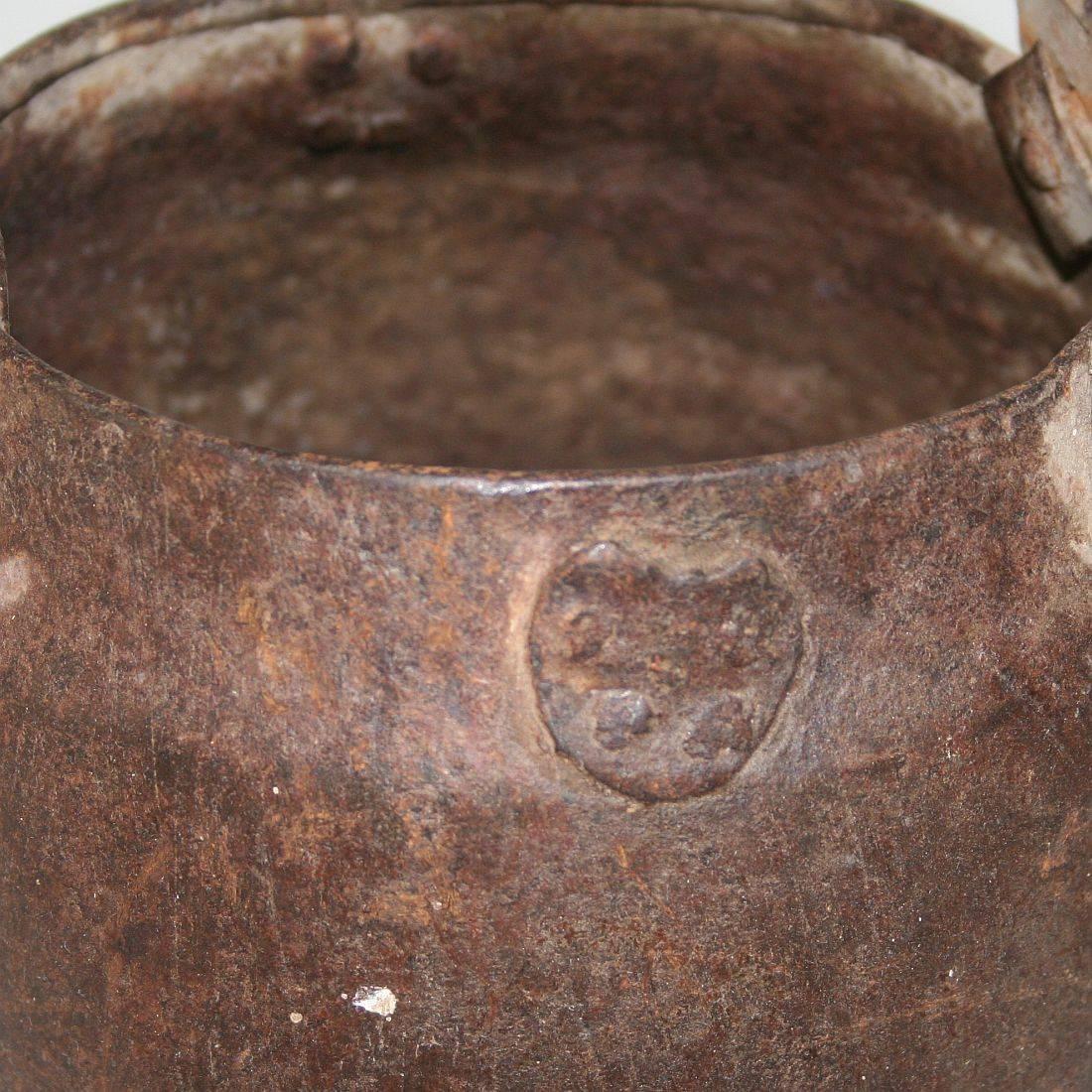 Primitive 18th Century Hand-Forged Iron Cooking Pot 2