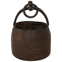 Primitive 18th Century Hand-Forged Iron Cooking Pot
