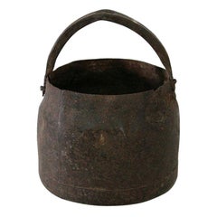 Primitive 18th Century Hand Forged Iron Cooking Pot Antique Primitive 18th Century Hand Forged Iron Cooking Pot