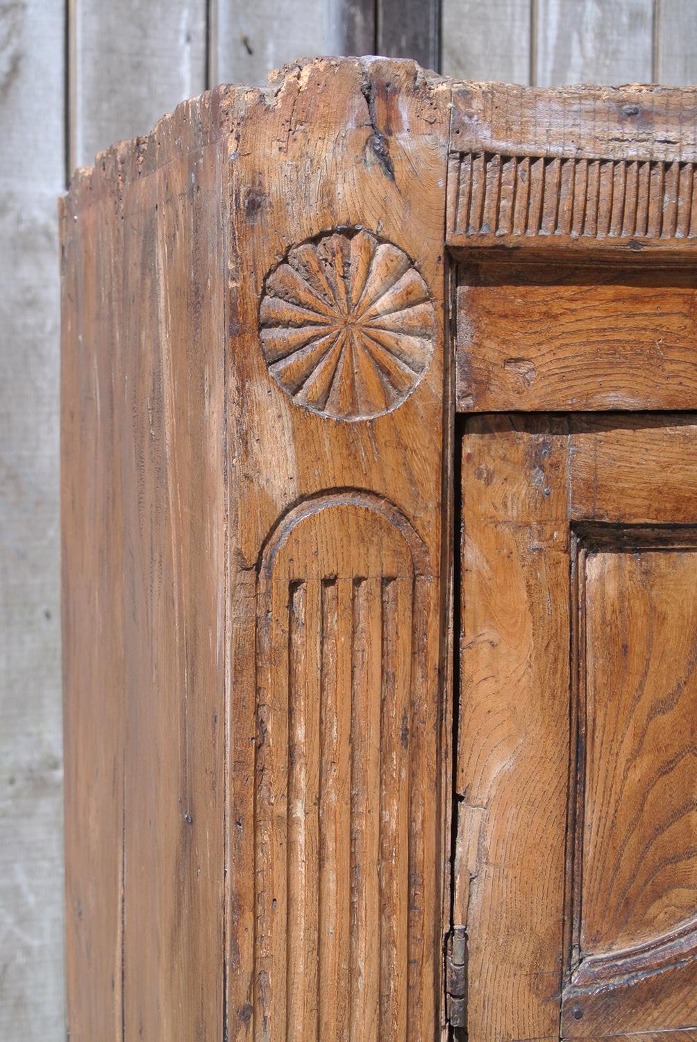 18th Century and Earlier Primitive 18th Century Irish Sold Elm Cupboard C. 1750 For Sale