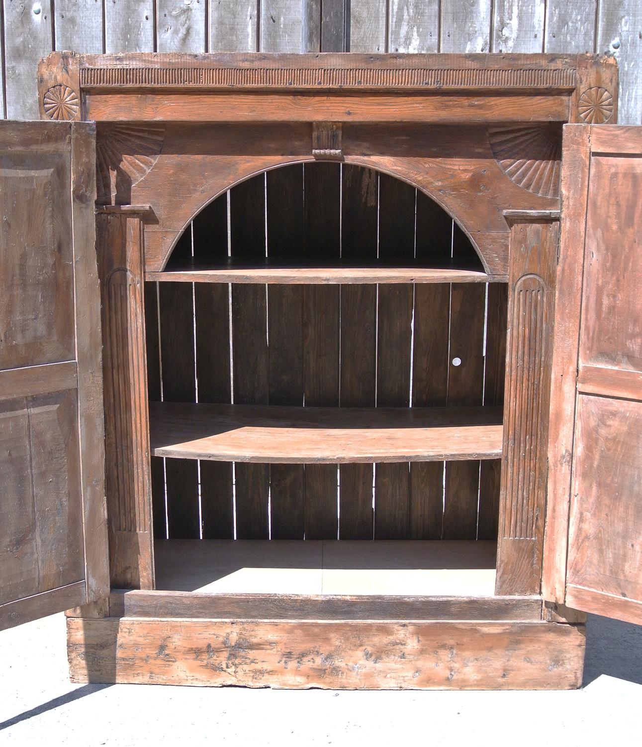Primitive 18th Century Irish Sold Elm Cupboard C. 1750 For Sale 1