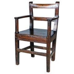 Antique Primitive 18th Century Oak Armchair