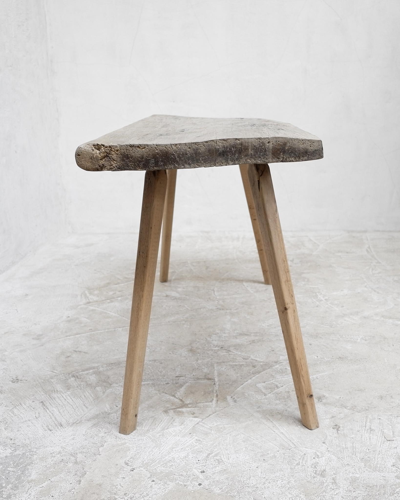 Primitive 19th C. Bleached Out Transylvanian Mountain Table Wabi Sabi In Good Condition For Sale In London, GB