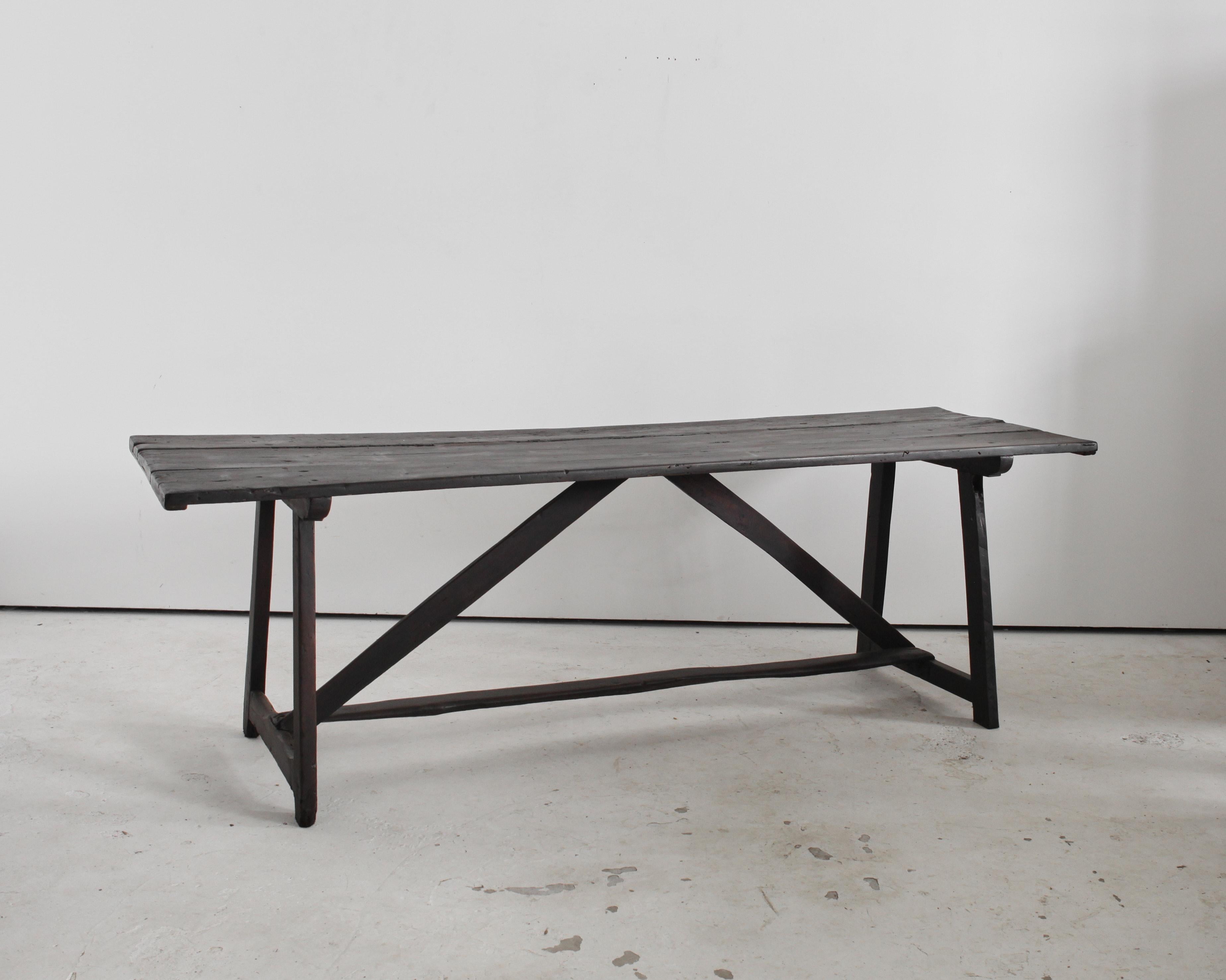 Spanish Primitive 19Th C. Catalan Dinning Table For Sale