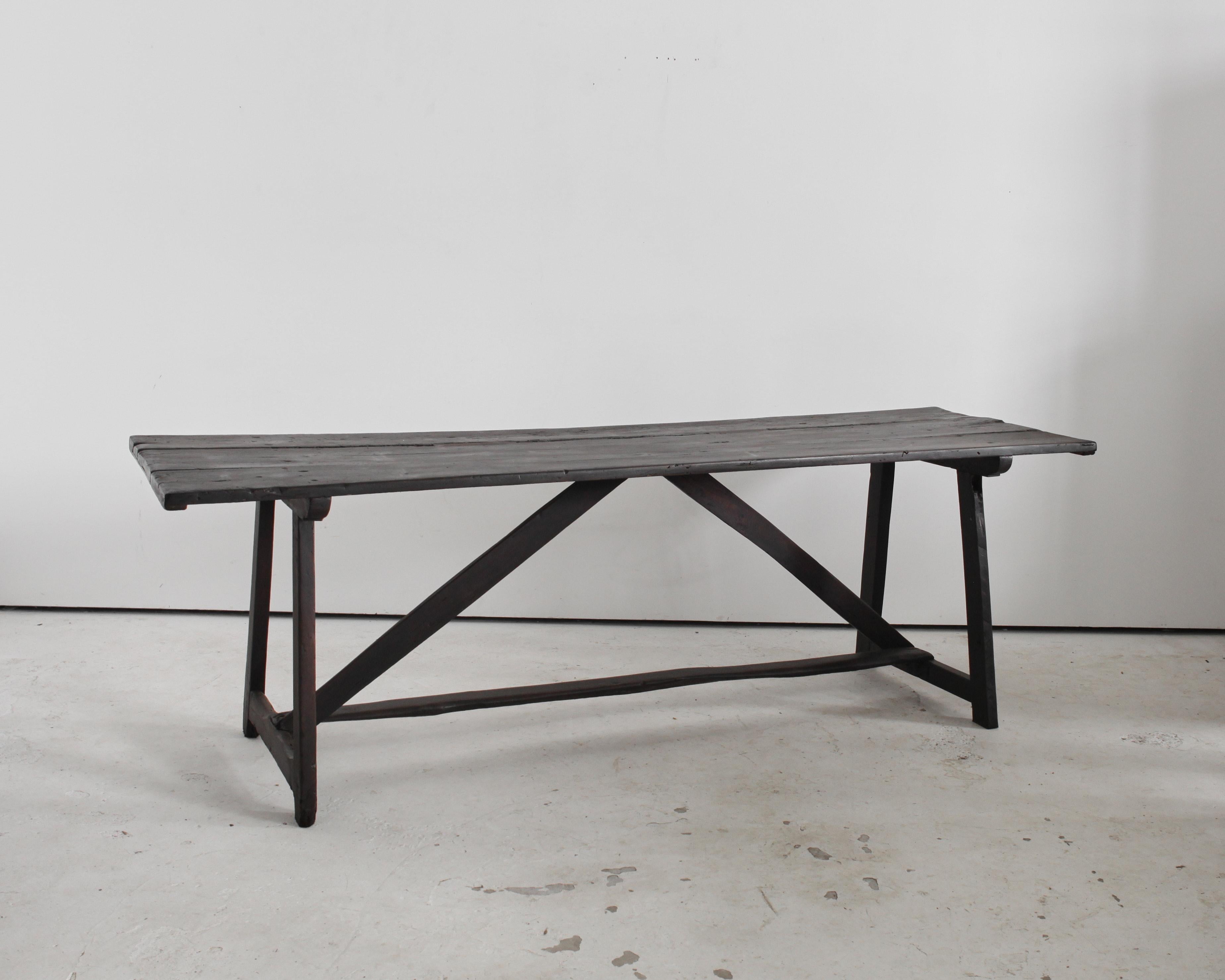 Spanish Primitive 19Th C. Catalan Dinning Table