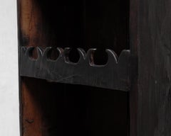 Primitive 19th C. “Hewn” Oak Shelving Unit