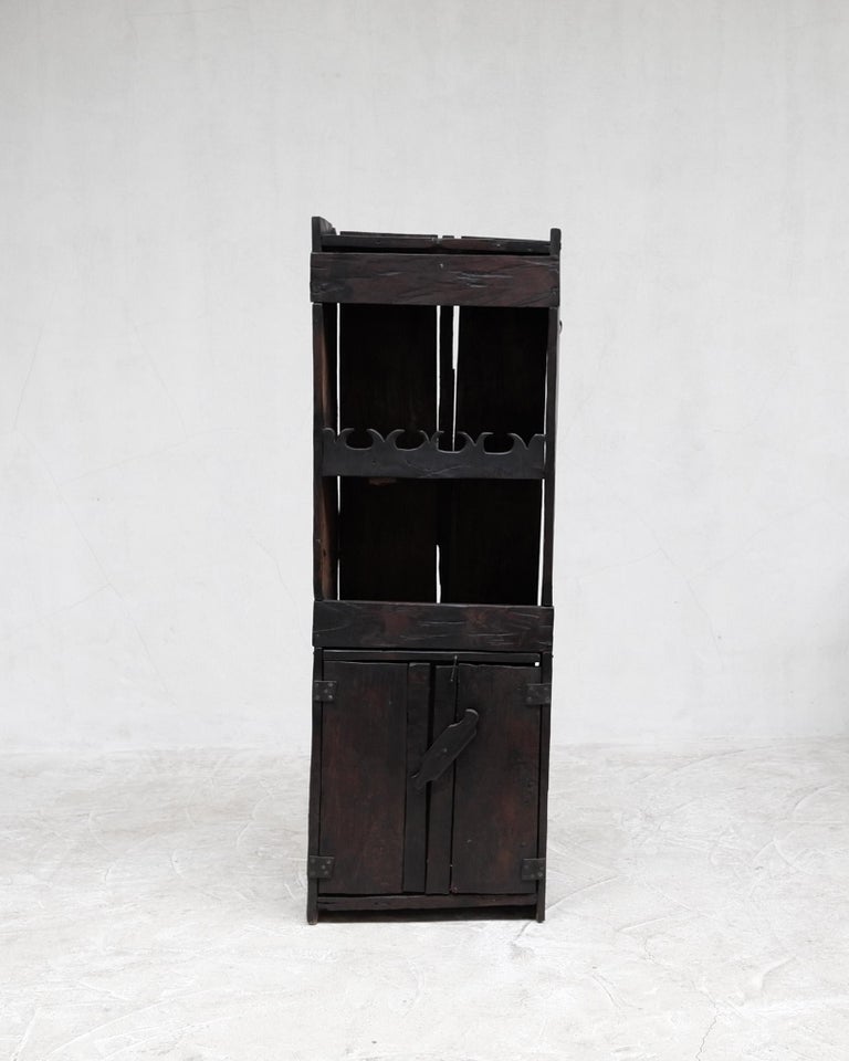 Primitive 19th C. “Hewn” Oak Shelving Unit For Sale at 1stDibs