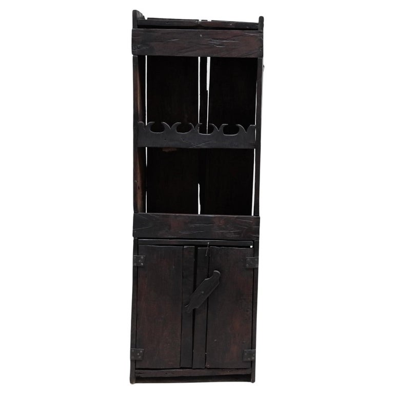 Primitive 19th C. “Hewn” Oak Shelving Unit For Sale at 1stDibs