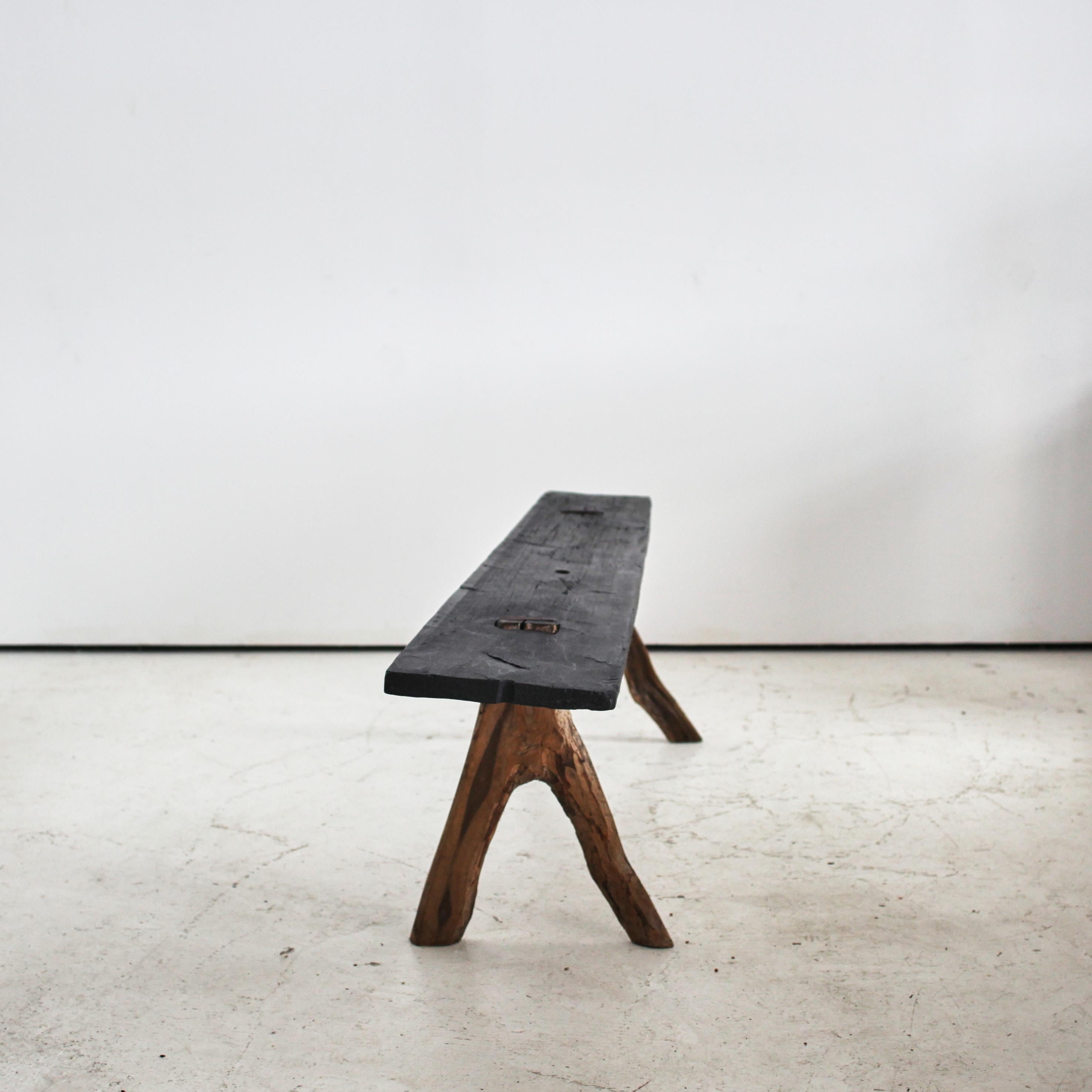 19th Century Primitive 19Th C. Japanese Long Bench Wabi Sabi